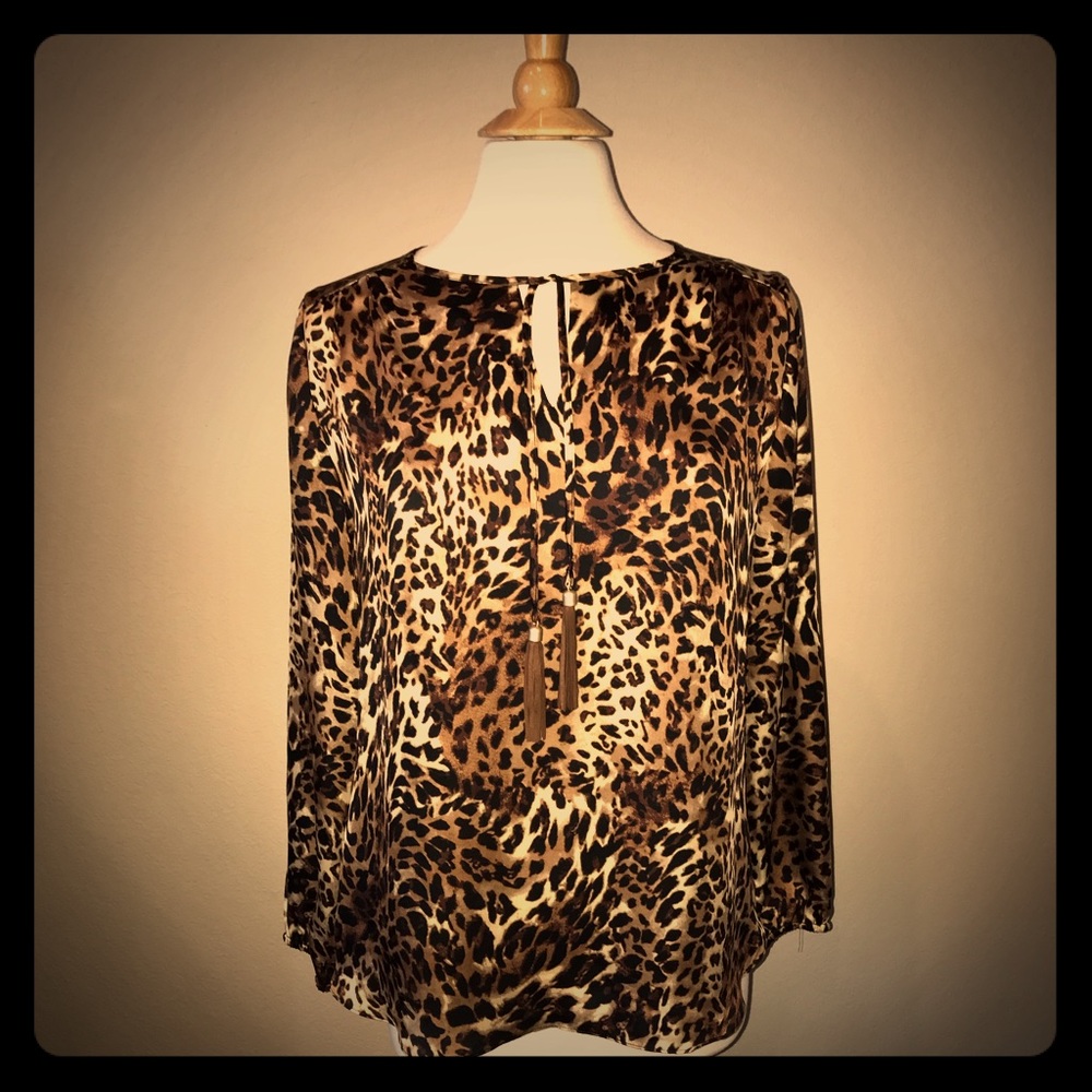 Chico’s Cheetah Print Blouse Size 0